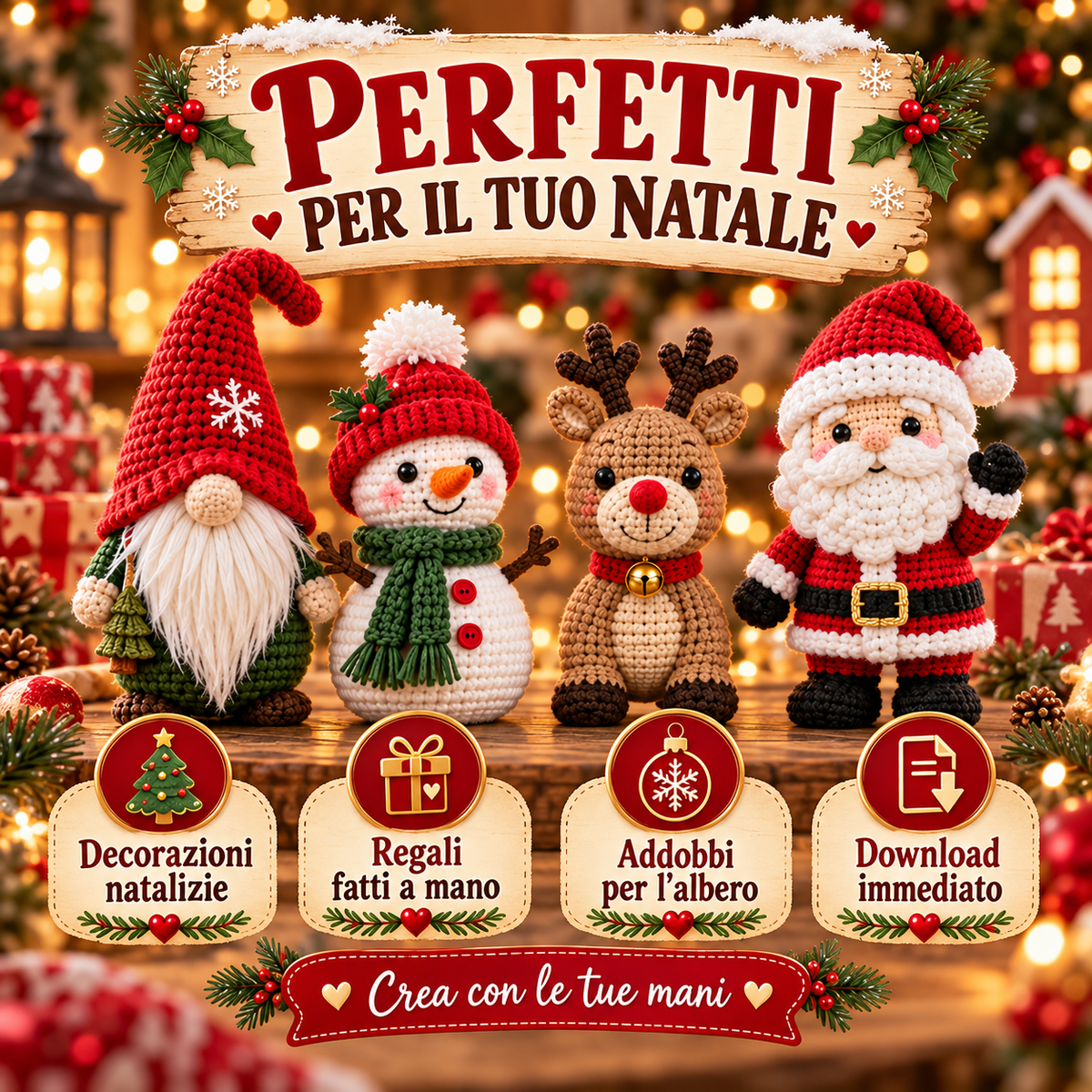 Mega Kit Natale & Halloween all'Uncinetto – 7 Schemi PDF Amigurumi per Principianti